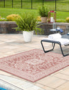 Unique Loom Outdoor Aztec T-KZOD17 Rust Red Area Rug Square Lifestyle Image