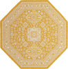 Unique Loom Outdoor Aztec T-KZOD17 Yellow Area Rug Octagon Top-down Image