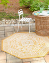 Unique Loom Outdoor Aztec T-KZOD17 Yellow Area Rug Octagon Lifestyle Image Feature