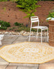 Unique Loom Outdoor Aztec T-KZOD17 Yellow Area Rug Octagon Lifestyle Image