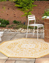 Unique Loom Outdoor Aztec T-KZOD17 Yellow Area Rug Octagon Lifestyle Image