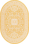 Unique Loom Outdoor Aztec T-KZOD17 Yellow Area Rug Oval Top-down Image