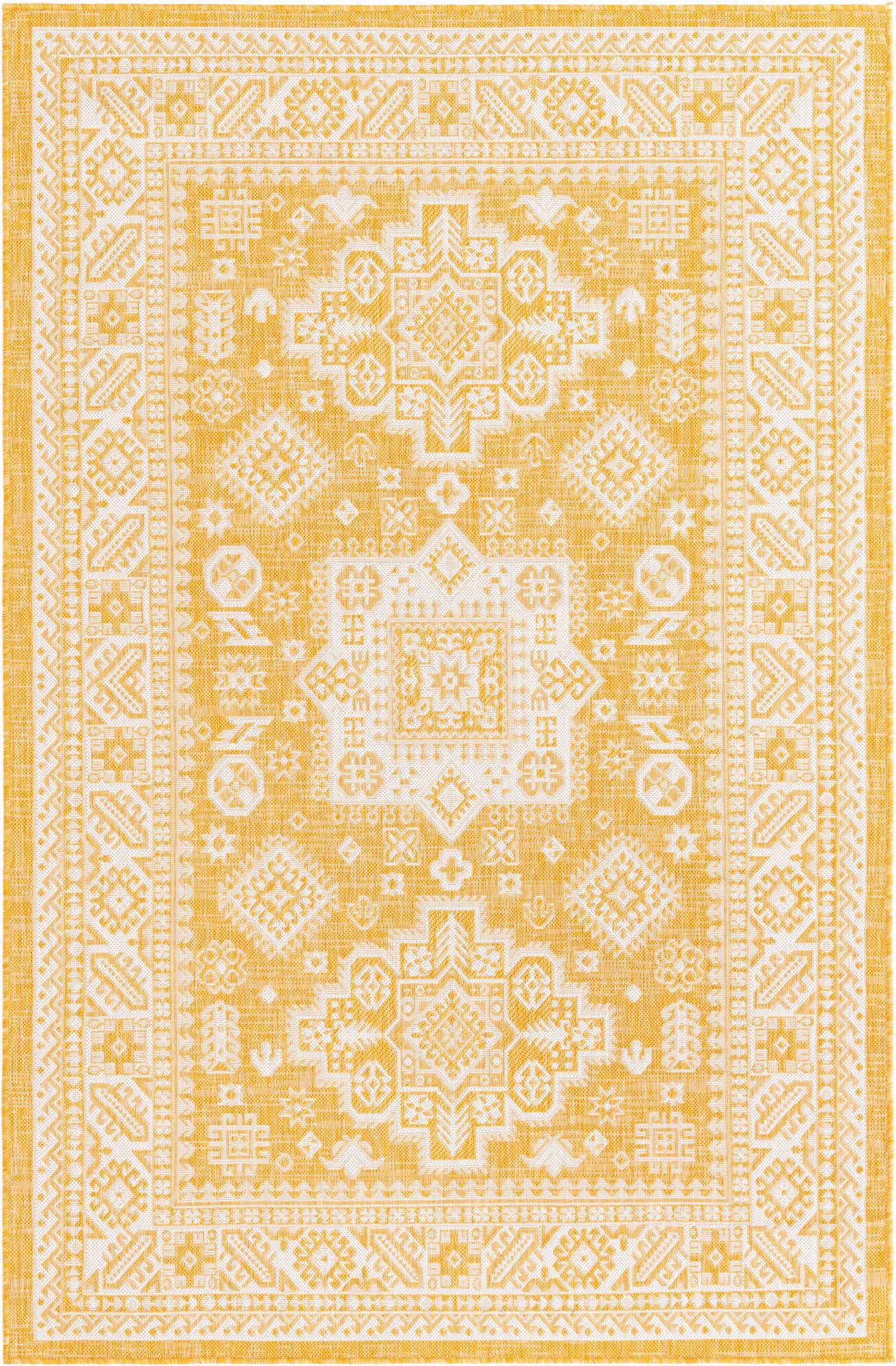 Unique Loom Outdoor Aztec T-KZOD17 Yellow Area Rug main image