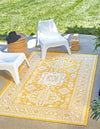 Unique Loom Outdoor Aztec T-KZOD17 Yellow Area Rug Rectangle Lifestyle Image