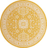 Unique Loom Outdoor Aztec T-KZOD17 Yellow Area Rug Round Top-down Image