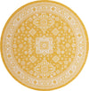 Unique Loom Outdoor Aztec T-KZOD17 Yellow Area Rug Round Top-down Image