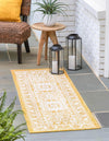 Unique Loom Outdoor Aztec T-KZOD17 Yellow Area Rug Runner Lifestyle Image