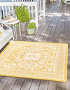 Unique Loom Outdoor Aztec T-KZOD17 Yellow Area Rug Square Lifestyle Image