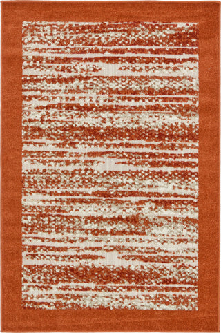Unique Loom Outdoor Border T-AHENK-LAGOS-F872A Terracotta Area Rug main image