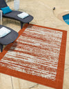 Unique Loom Outdoor Border T-AHENK-LAGOS-F872A Terracotta Area Rug Rectangle Lifestyle Image Feature