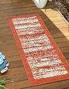Unique Loom Outdoor Border T-AHENK-LAGOS-F872A Terracotta Area Rug Runner Lifestyle Image