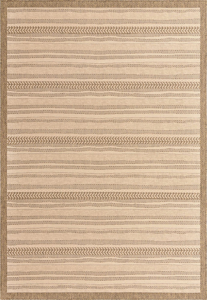 Unique Loom Outdoor Border T-KOZA-20307A Beige Area Rug main image