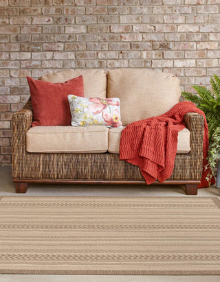 Unique Loom Outdoor Border T-KOZA-20307A Beige Area Rug Square Lifestyle Image