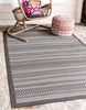 Unique Loom Outdoor Border T-KOZA-20307A Gray Area Rug Rectangle Lifestyle Image Feature