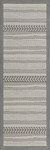Unique Loom Outdoor Border T-KOZA-20307A Gray Area Rug Runner Top-down Image