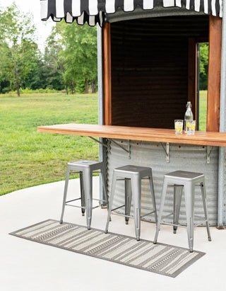 Unique Loom Outdoor Border T-KOZA-20307A Gray Area Rug Runner Lifestyle Image