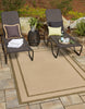 Unique Loom Outdoor Border T-KOZA-20413A Beige Area Rug Rectangle Lifestyle Image Feature