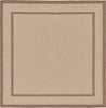 Unique Loom Outdoor Border T-KOZA-20413A Beige Area Rug Square Top-down Image