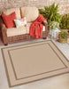 Unique Loom Outdoor Border T-KOZA-20413A Beige Area Rug Square Lifestyle Image