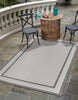 Unique Loom Outdoor Border T-KOZA-20413A Gray Area Rug Rectangle Lifestyle Image Feature