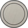 Unique Loom Outdoor Border T-KOZA-20413A Gray Area Rug Round Top-down Image