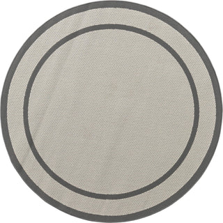 Unique Loom Outdoor Border T-KOZA-20413A Gray Area Rug Round Top-down Image