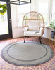 Unique Loom Outdoor Border T-KOZA-20413A Gray Area Rug Round Lifestyle Image