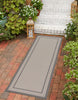 Unique Loom Outdoor Border T-KOZA-20413A Gray Area Rug Runner Lifestyle Image