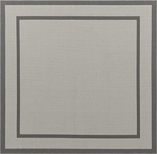 Unique Loom Outdoor Border T-KOZA-20413A Gray Area Rug Square Top-down Image