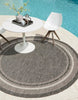Unique Loom Outdoor Border T-KOZA-20597B Area Rug Round Lifestyle Image