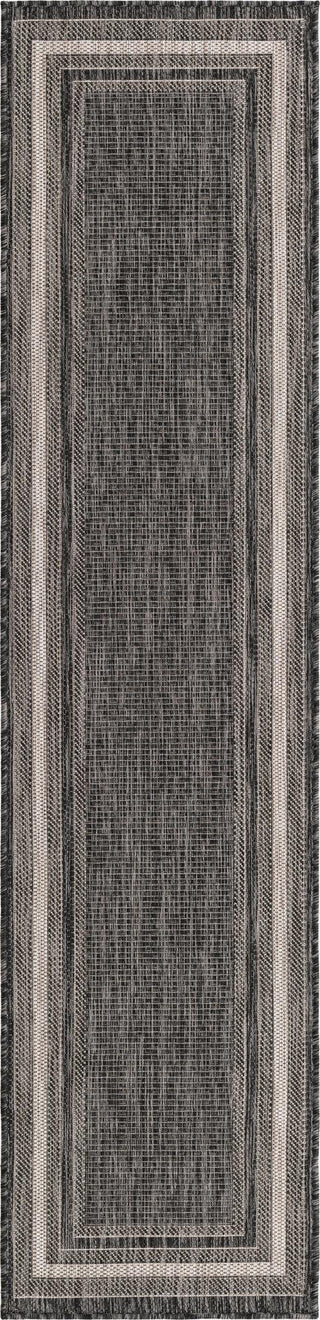 Unique Loom Outdoor Border T-KOZA-20597B Area Rug Runner Top-down Image