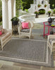 Unique Loom Outdoor Border T-KOZA-20597B Area Rug Square Lifestyle Image