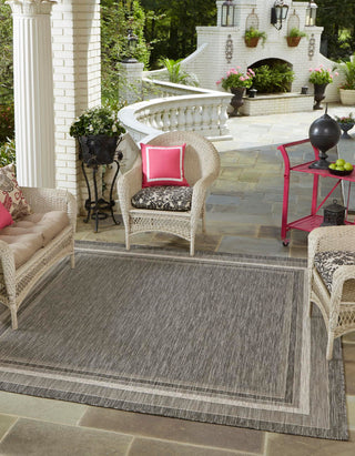 Unique Loom Outdoor Border T-KOZA-20597B Area Rug Square Lifestyle Image