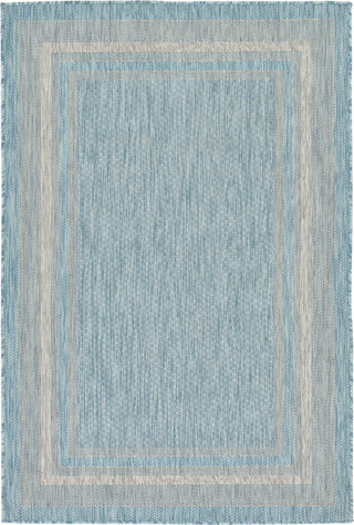 Unique Loom Outdoor Border T-KOZA-20597B Aquamarine Area Rug main image