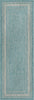 Unique Loom Outdoor Border T-KOZA-20597B Aquamarine Area Rug Runner Top-down Image