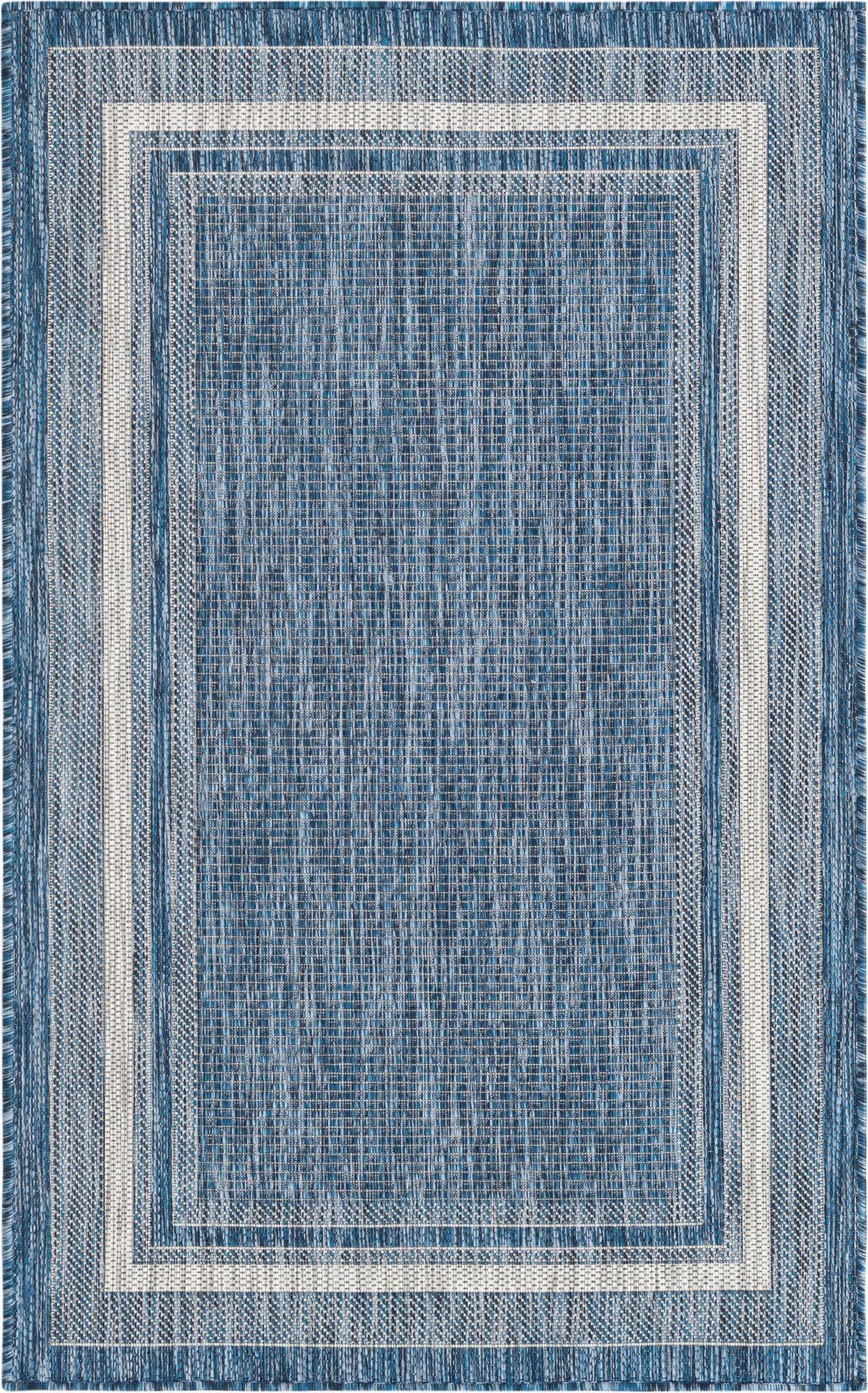 Unique Loom Outdoor Border T-KZOD1 Blue Area Rug – Incredible Rugs and ...