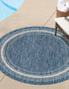 Unique Loom Outdoor Border T-KOZA-20597B Blue Area Rug Round Lifestyle Image