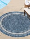 Unique Loom Outdoor Border T-KOZA-20597B Blue Area Rug Round Lifestyle Image