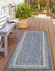 Unique Loom Outdoor Border T-KOZA-20597B Blue Area Rug Runner Lifestyle Image