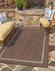 Unique Loom Outdoor Border T-KOZA-20597B Brown Area Rug Rectangle Lifestyle Image