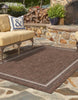 Unique Loom Outdoor Border T-KOZA-20597B Brown Area Rug Rectangle Lifestyle Image
