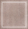 Unique Loom Outdoor Border T-KOZA-20597B Brown Area Rug Square Top-down Image
