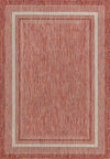 Unique Loom Outdoor Border T-KOZA-20597B Rust Red Area Rug main image