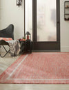 Unique Loom Outdoor Border T-KOZA-20597B Rust Red Area Rug Rectangle Lifestyle Image