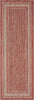 Unique Loom Outdoor Border T-KOZA-20597B Rust Red Area Rug Runner Top-down Image