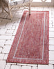 Unique Loom Outdoor Border T-KOZA-20597B Rust Red Area Rug Runner Lifestyle Image
