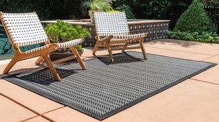 Unique Loom Outdoor Border T-KOZA-K3011A Gray Area Rug Rectangle Lifestyle Image