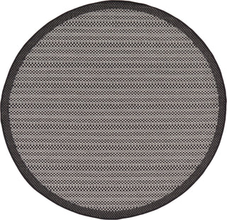 Unique Loom Outdoor Border T-KOZA-K3011A Gray Area Rug Round Top-down Image