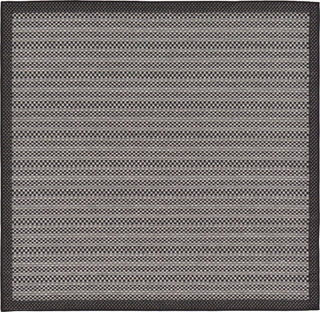 Unique Loom Outdoor Border T-KOZA-K3011A Gray Area Rug Square Top-down Image