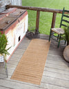 Unique Loom Outdoor Border T-KOZA-K3011A Light Brown Area Rug Runner Lifestyle Image